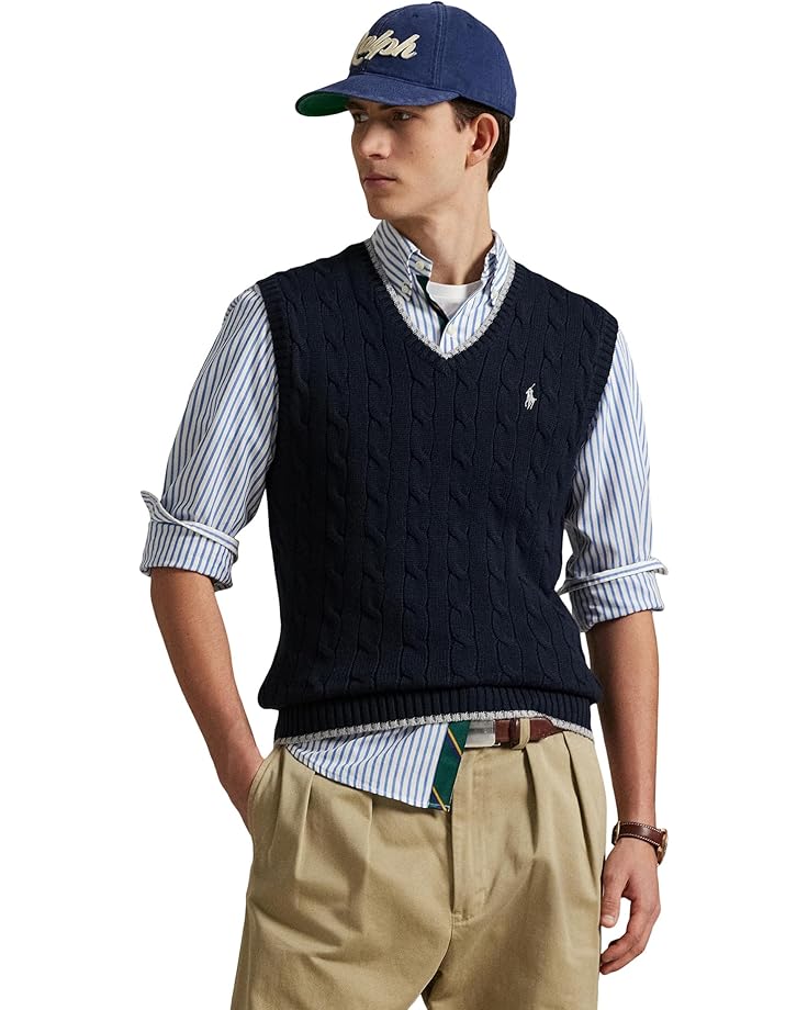 

Свитер Polo Ralph Lauren Cable-knit Cotton Sweater Vest, цвет Hunter Navy Combo