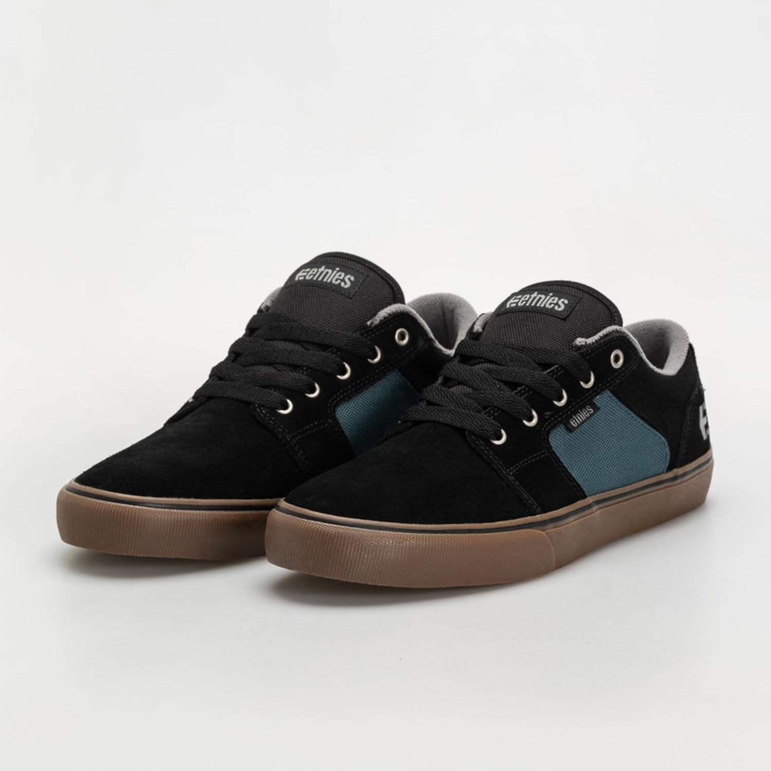 Кроссовки Etnies Barge LS - Классический скейтбордистский стиль, узкий вулканизированный силуэт, массивный бронированный воротник, усиленная вулканизация, амортизация, повседневные кроссовки, зелено-черные — фото 3