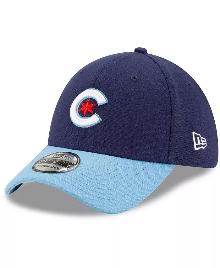 

Мужская темно-синяя, светло-голубая бейсболка Chicago Cubs 2021 City Connect 39THIRTY Flex New Era