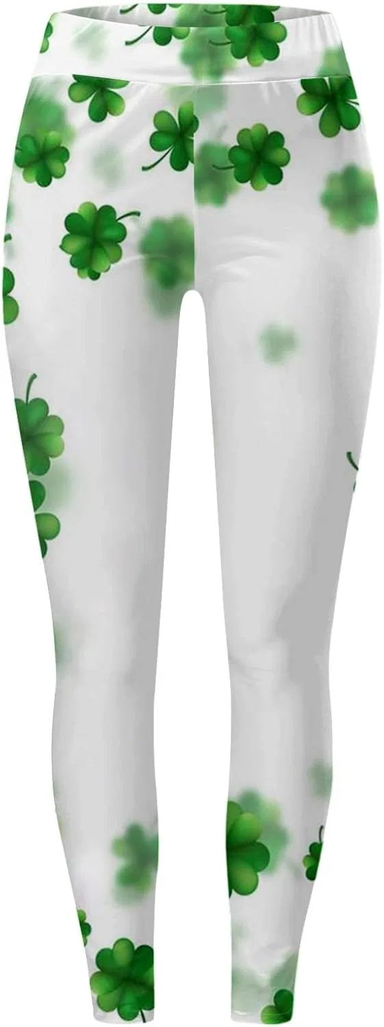 Леггинсы с принтом Shamrock, White, универсальный размер — фото 3