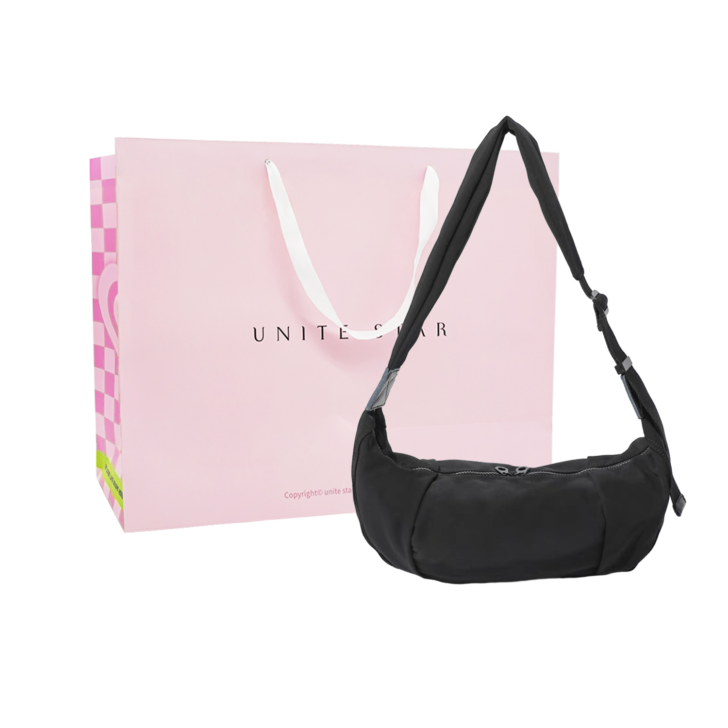 

UNITE STAR Нейлоновая сумка через плечо в виде пельменя, Black, Shopping Bag