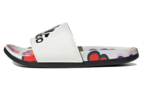 Тапочки adilette комфорт слайды Adidas, белый — фото 2