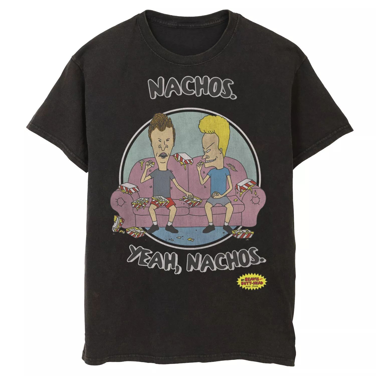 

Мужская футболка с портретом Бивис и Баттхед "Nachos Yeah Nachos" Licensed Character, черный