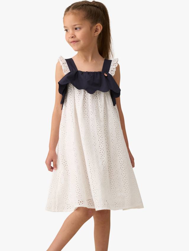 

Детское платье с вышивкой из хлопка Angel & Rocket, White/Black