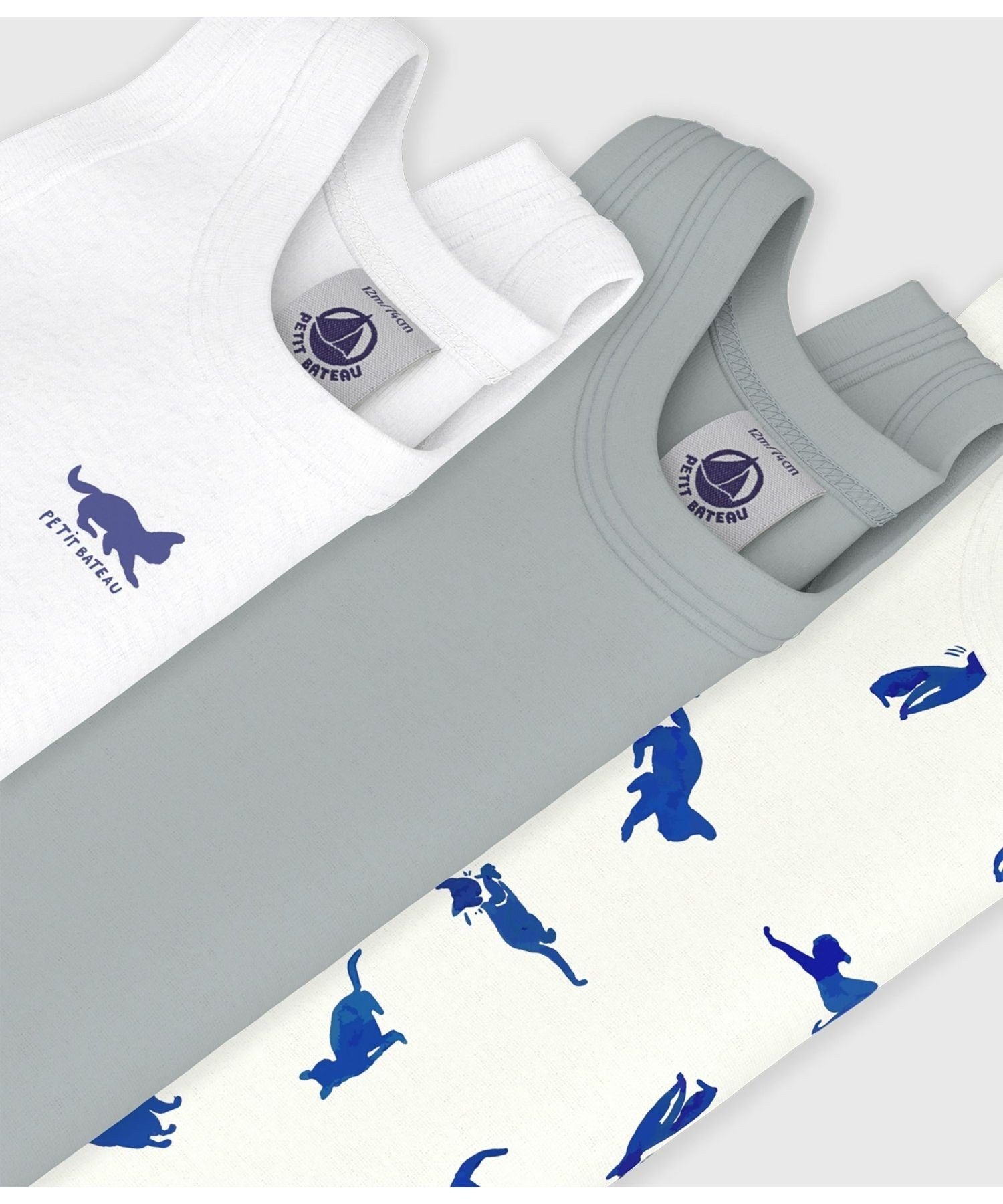 Боди без рукавов с принтом кошки (комплект из 3 штук) PETIT BATEAU, Multicolor 1 — фото 3