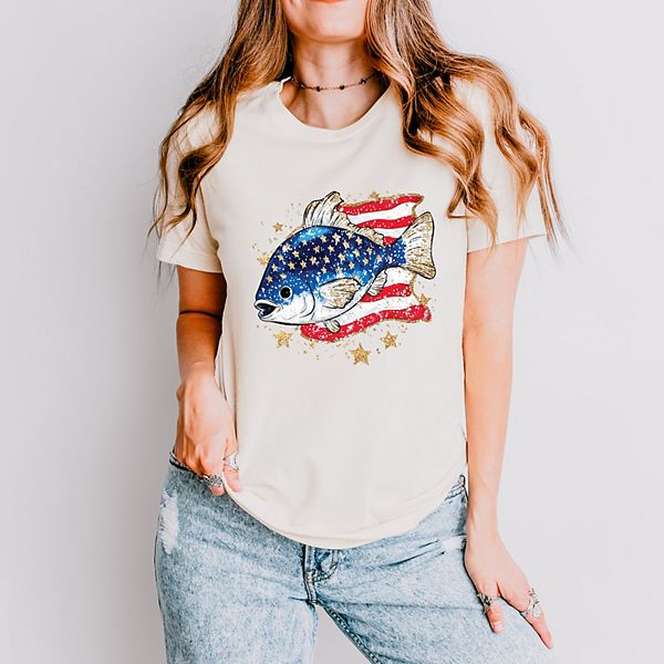 

Футболка с патриотической рыбой Simply Sage Market, Cream, Зеленый, Футболка с патриотической рыбой Simply Sage Market, Cream