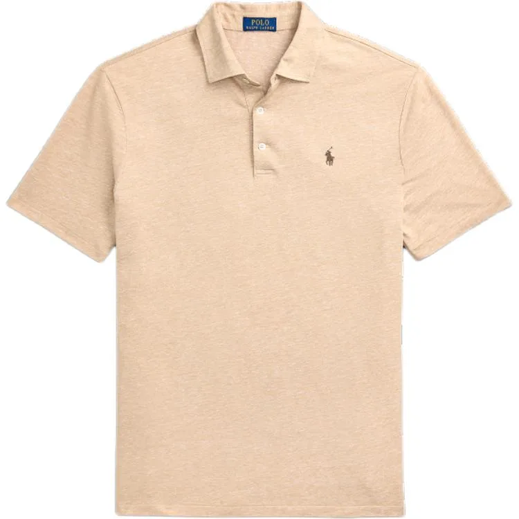 Хлопковая поло с нагрудным карманом Polo Ralph Lauren, коричневый