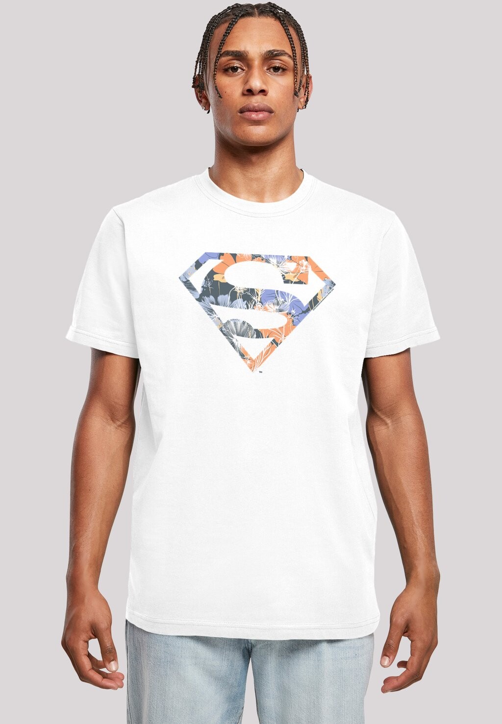 

Футболка с принтом Dc Comics Superman Floral Logo Superheld F4NT4STIC, белый