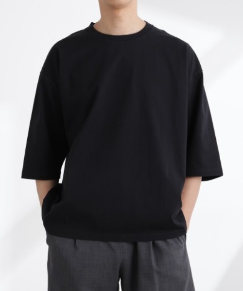 

Футболка свободного кроя с рукавами 3/4 NANO universe, черный