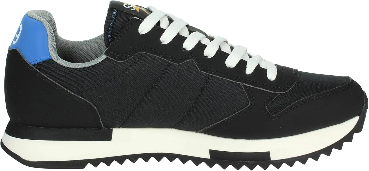 Кроссовки для бега SUN68 Niki Solid Ecopelle / Nylon Nero U25SU06 Z44121, черный/желтый/серый — фото 4