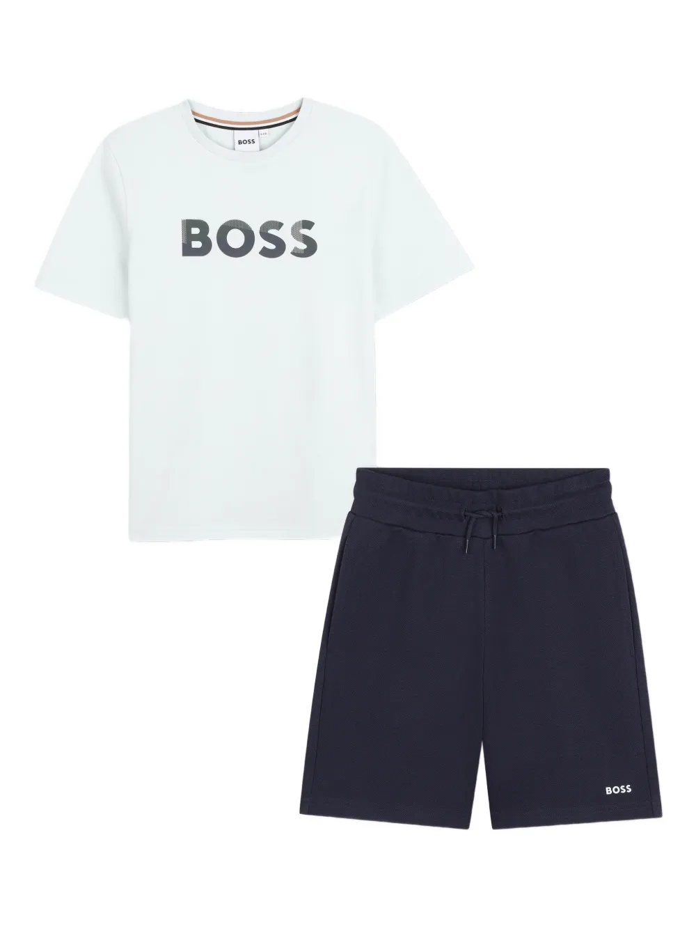 

Комплект из топа и шортов с логотипом Boss Kidswear, белый