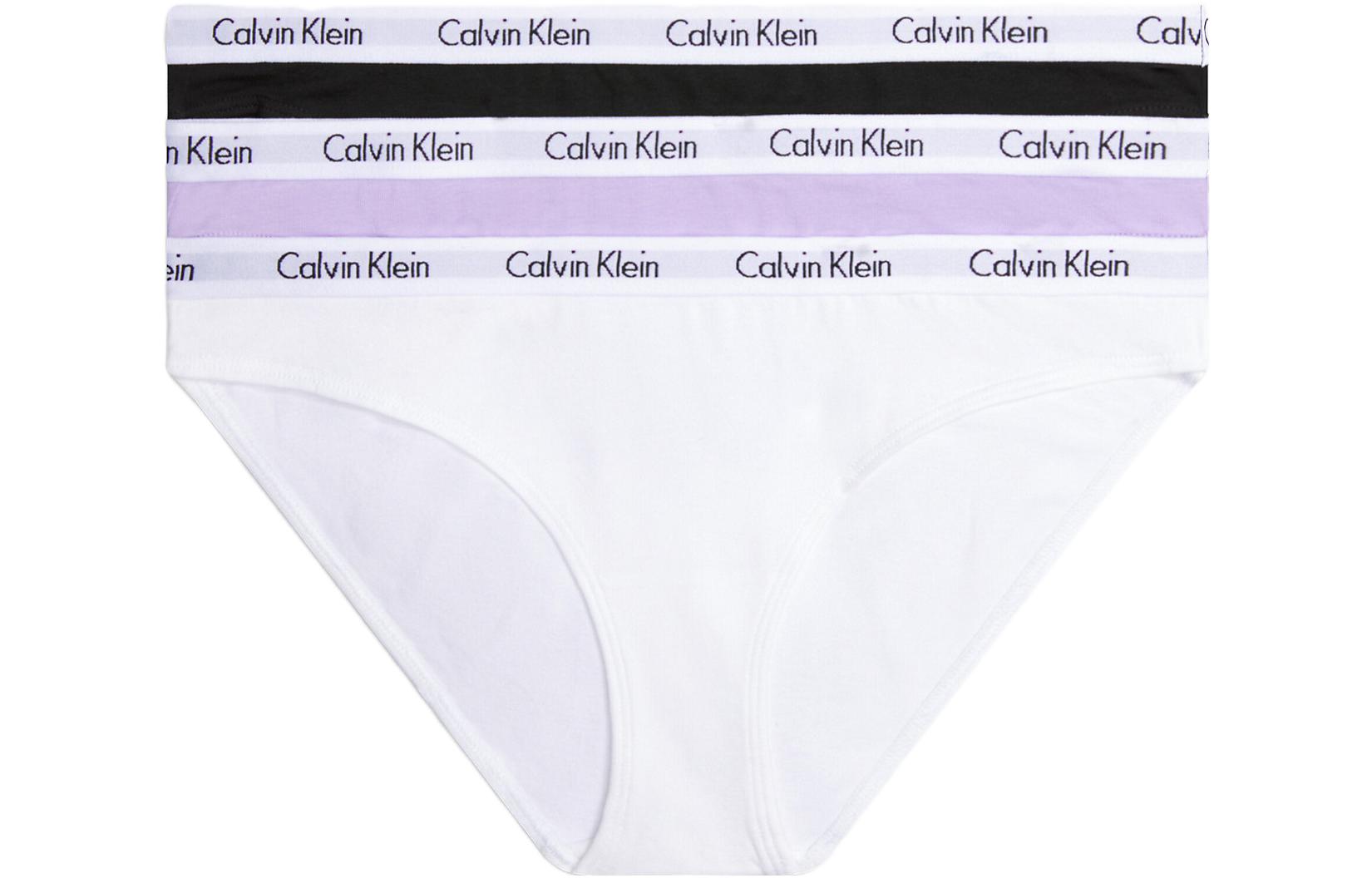 

Женские трусы 3 штуки Calvin Klein, 3 pack (черный+белый+светло-фиолетовый)