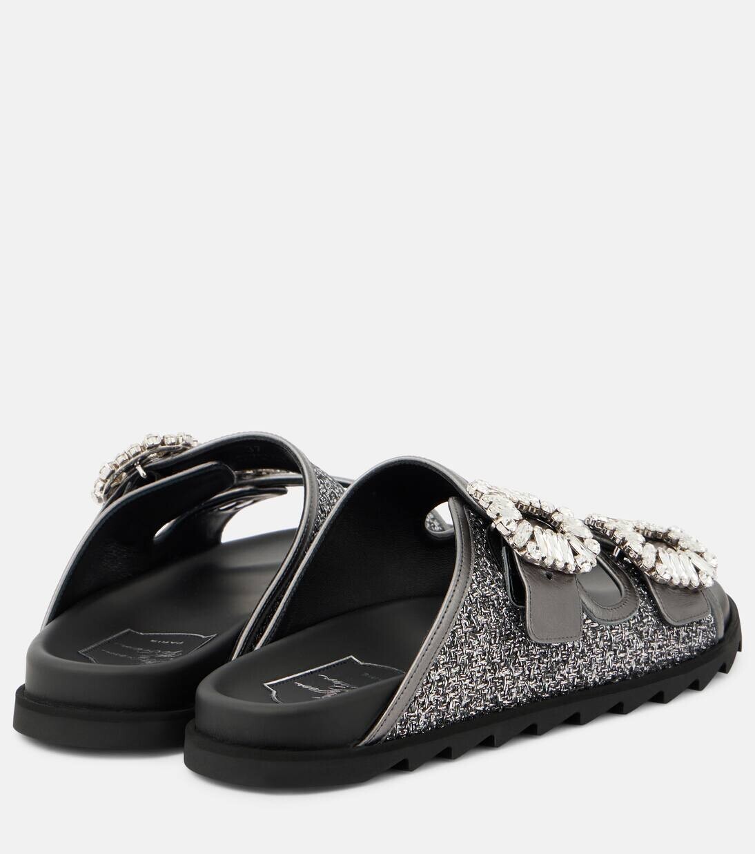 Босоножки с декором Slidy Viv' Roger Vivier, цвет grigio me+cenere sc — фото 3