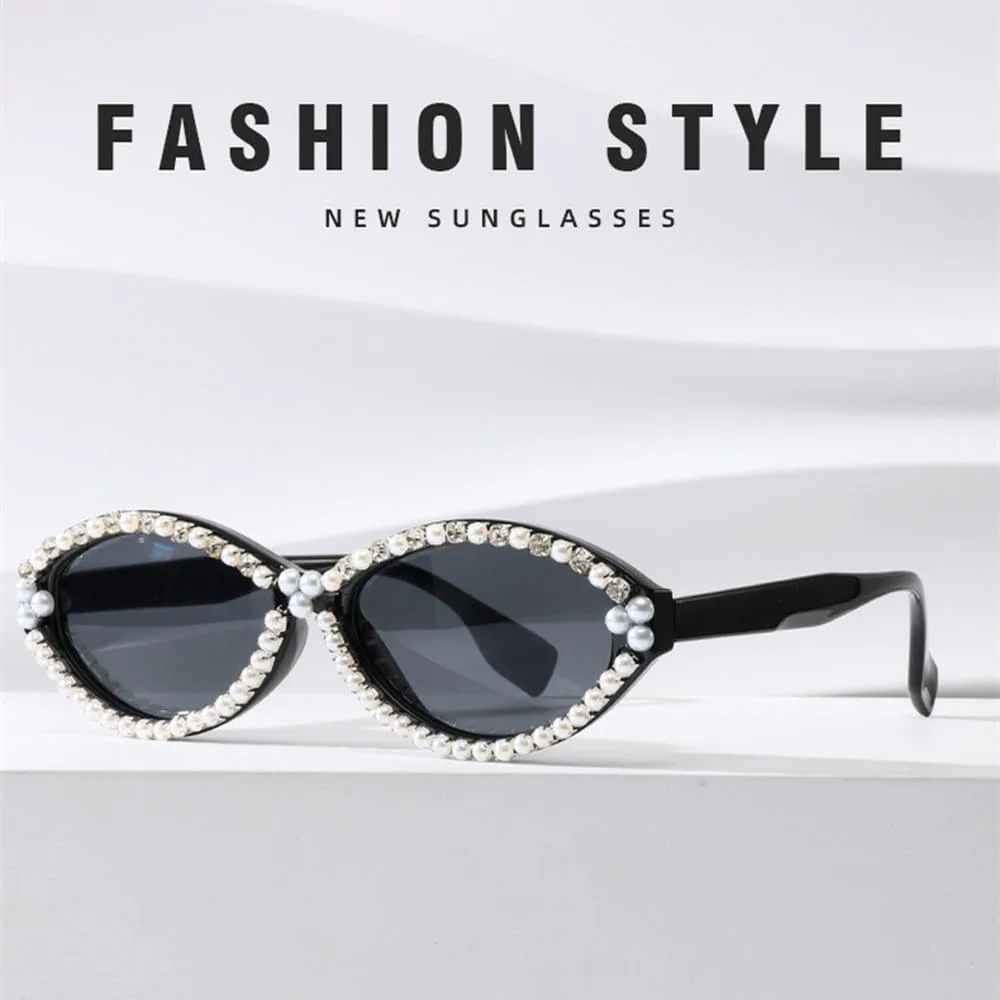 

Женские солнцезащитные очки ручной работы с жемчугом, модные, 2027 года. Простые, с бриллиантами, для уличной фотосессии. Сверкающие солнцезащитные очки MTZJH, Flower