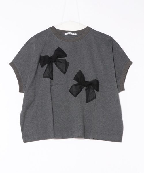 

Футболка с объемным тюлевым принтом и декоративной лентой, Swai H.A.K