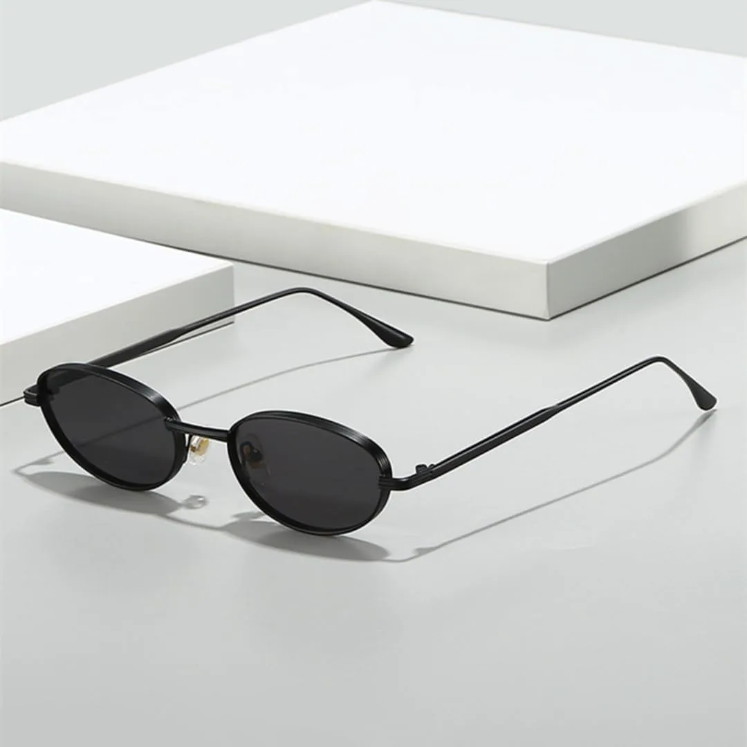 

Винтажные овальные металлические солнцезащитные очки для женщин и мужчин с защитой от УФ-излучения UV400 и градиентом в стиле панк UATXTAU, Silver Blue Gradient