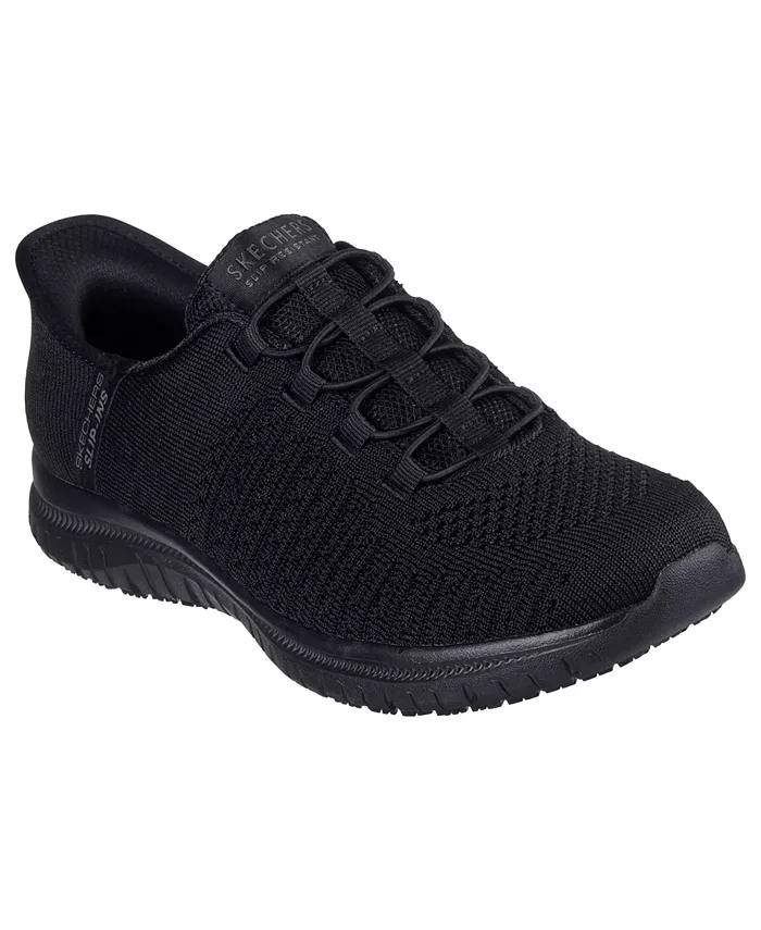 Женские рабочие слипоны с противоскользящей подошвой: Virtue - Valsea Work Sneakers от Finish Line Skechers, черный