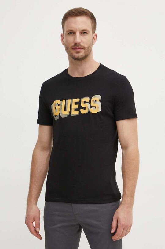 

Хлопковая футболка Guess, черный