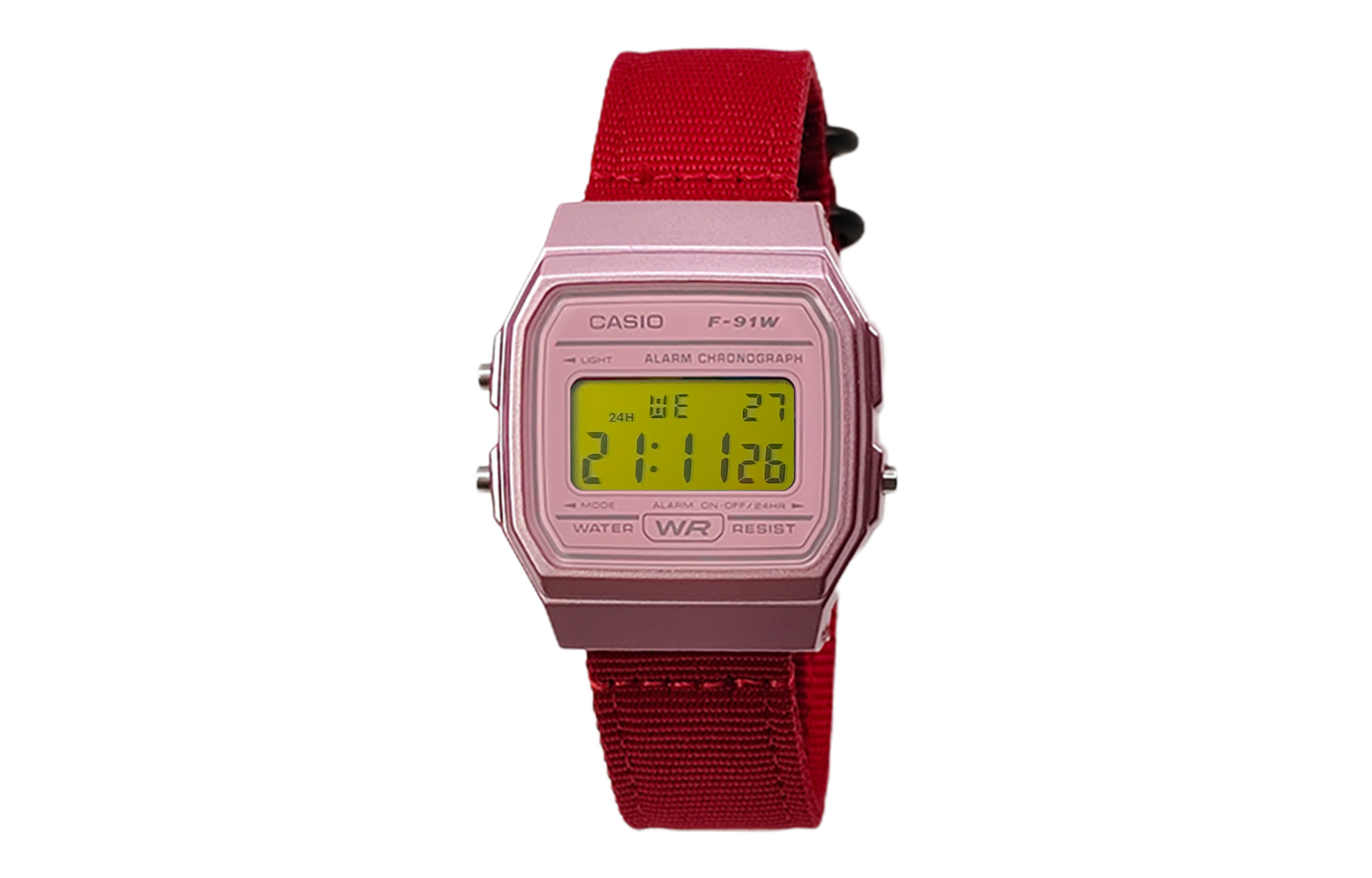 

CASIO Часы Retrofit Series Quartz Movement Nylon Strap Watch Men's Watch Pink Watch Dial