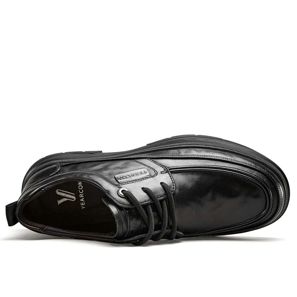 Мужские повседневные туфли из коровьей кожи YEARCON, Black (Standard Leather Shoe Size, Suggestion: Size Down 1 for Athletic Shoes) — фото 4