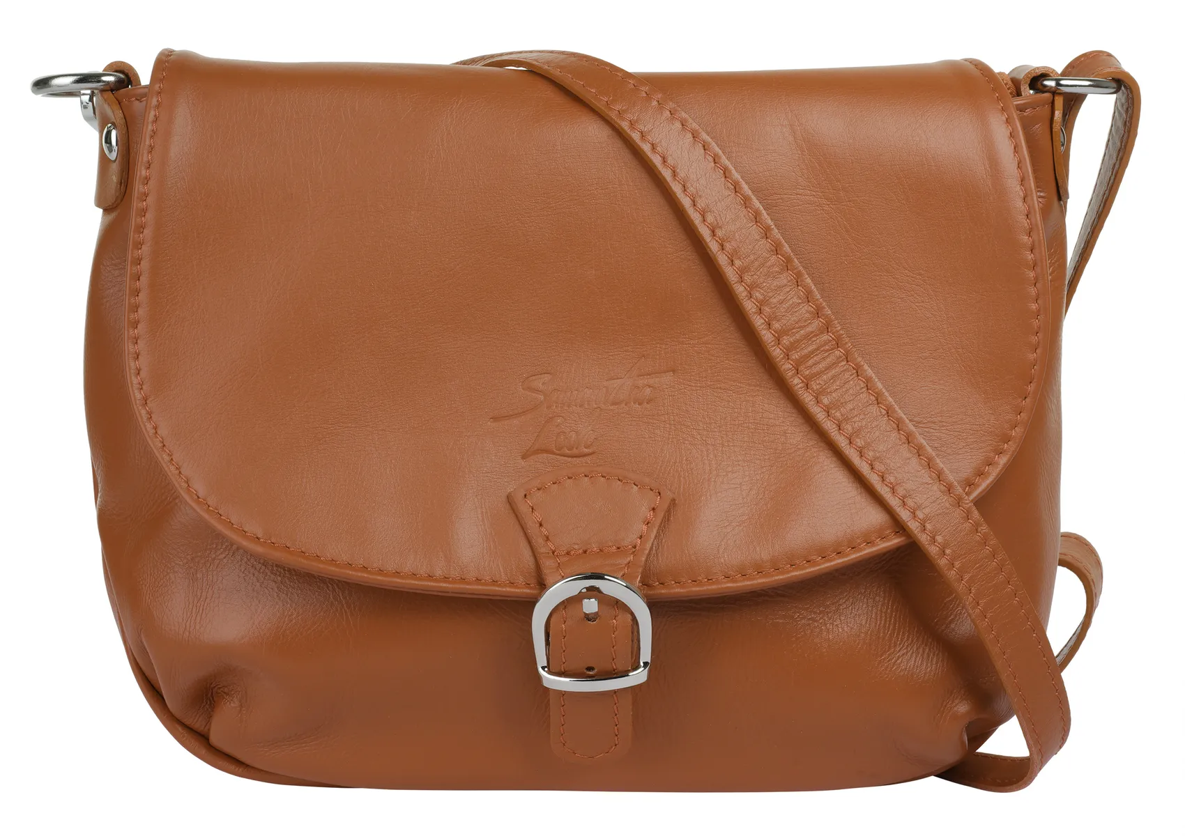 

Сумка через плечо Samantha Look, натуральная кожа, производство Италия, цвет Cognac