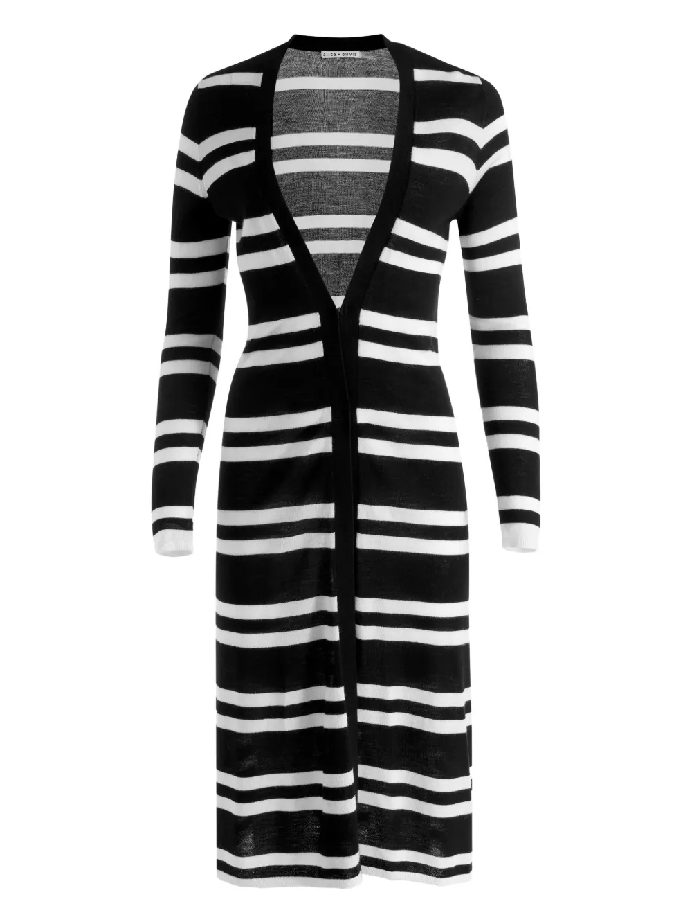 

Кардиган макси Callan в полоску Alice + Olivia, черный