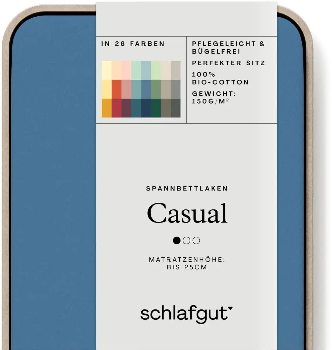 

Простыня Schlafgut "CASUAL" хлопковая 180-200х200 см, 1 шт., синий