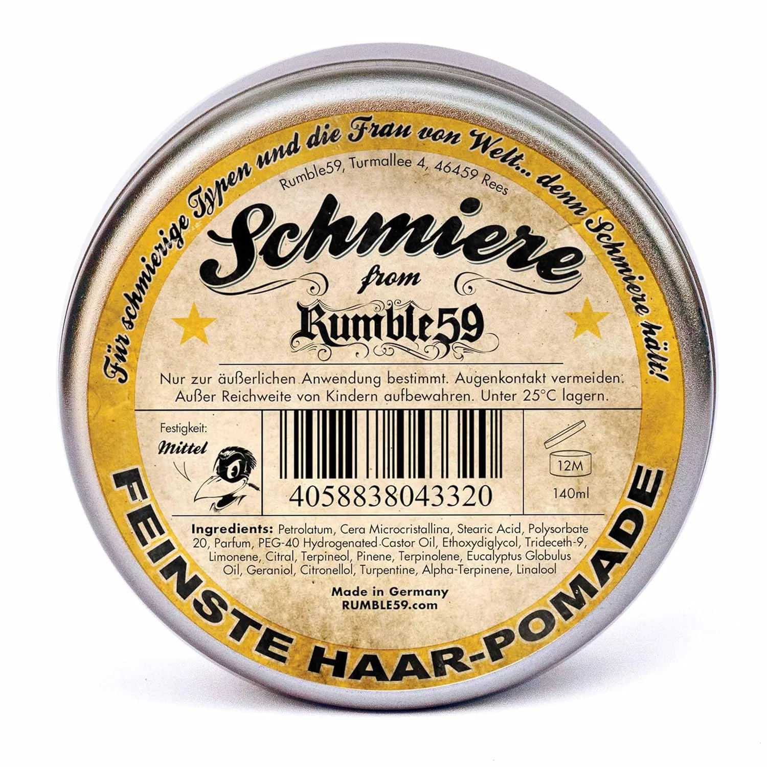 Мужская помада для волос Rumble59 Schmiere Greasy Lemon, 140 мл, средней фиксации Schmiere Feinste Haar-Pomade — фото 2