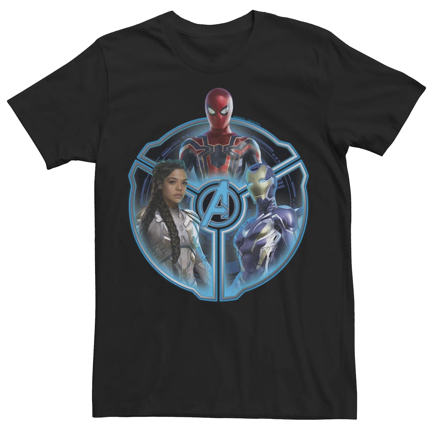 

Мужская футболка Avengers Endgame Techno Group Shot с круглым портретом Marvel