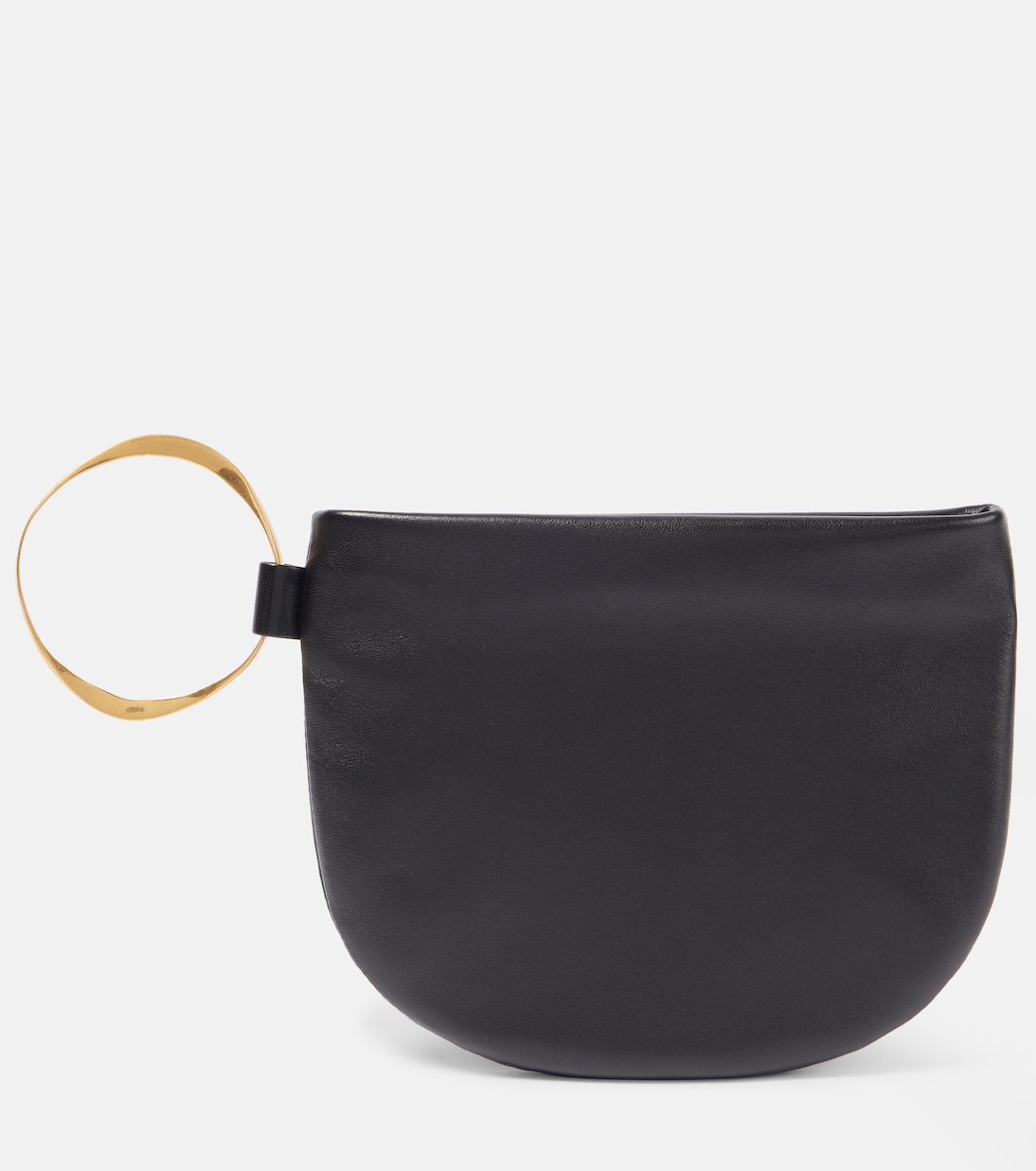 

Кожаный клатч Geo The Row, Black Ang