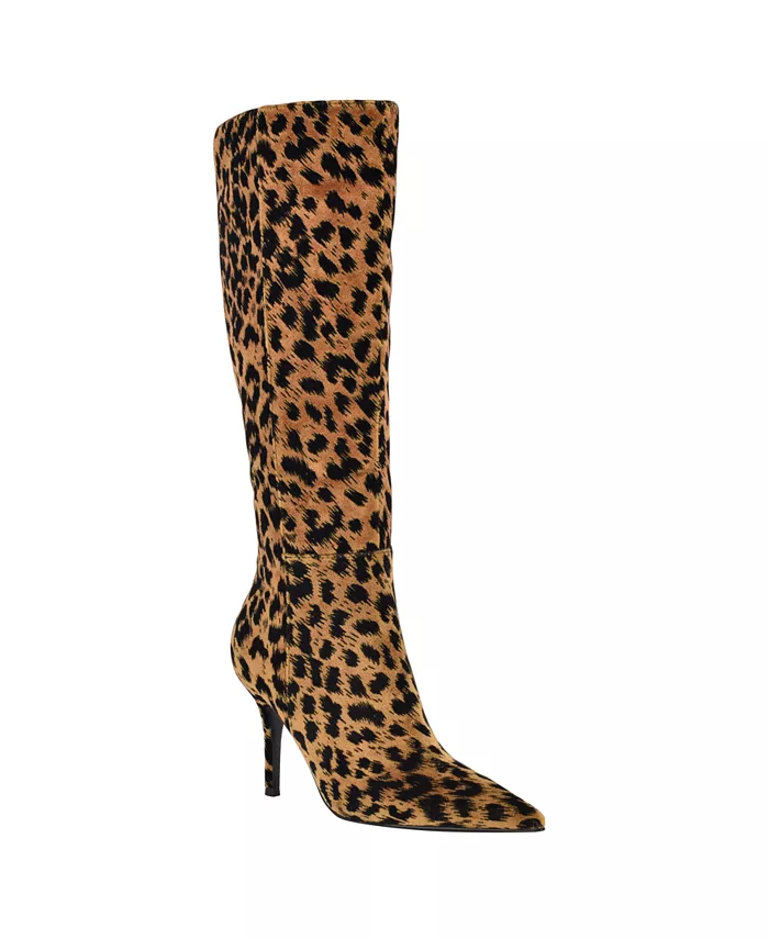 Женские сапоги Gressa на высоком каблуке с острым носом, Regular и Wide Calf Guess, леопард