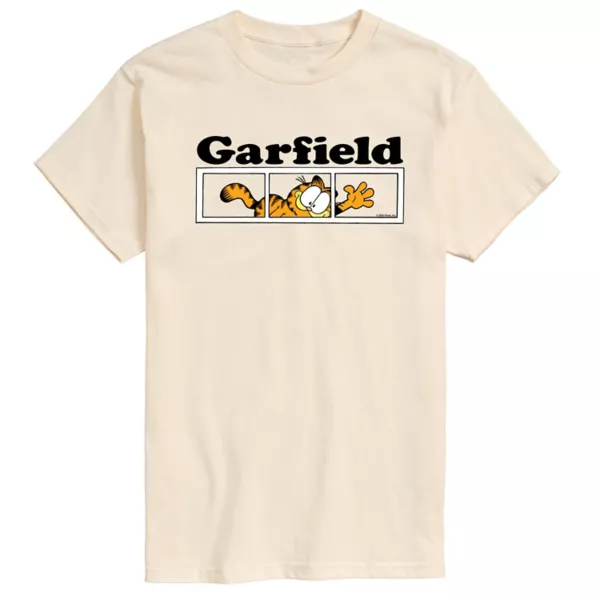 

Мужская футболка с панельным логотипом Garfield Licensed Character, бежевый