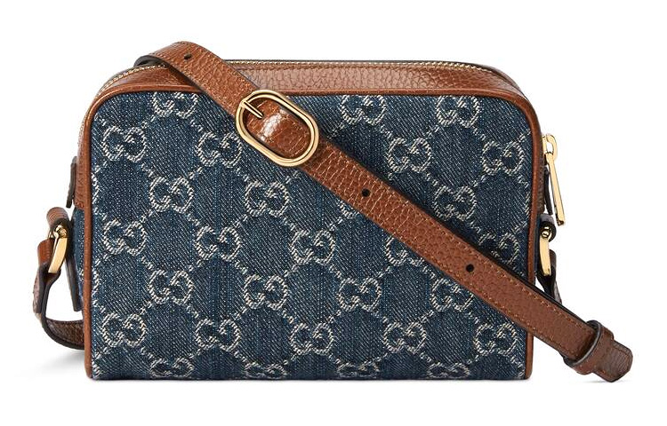 Сумка через плечо GUCCI Ophidia Denim с кожаной отделкой — фото 4