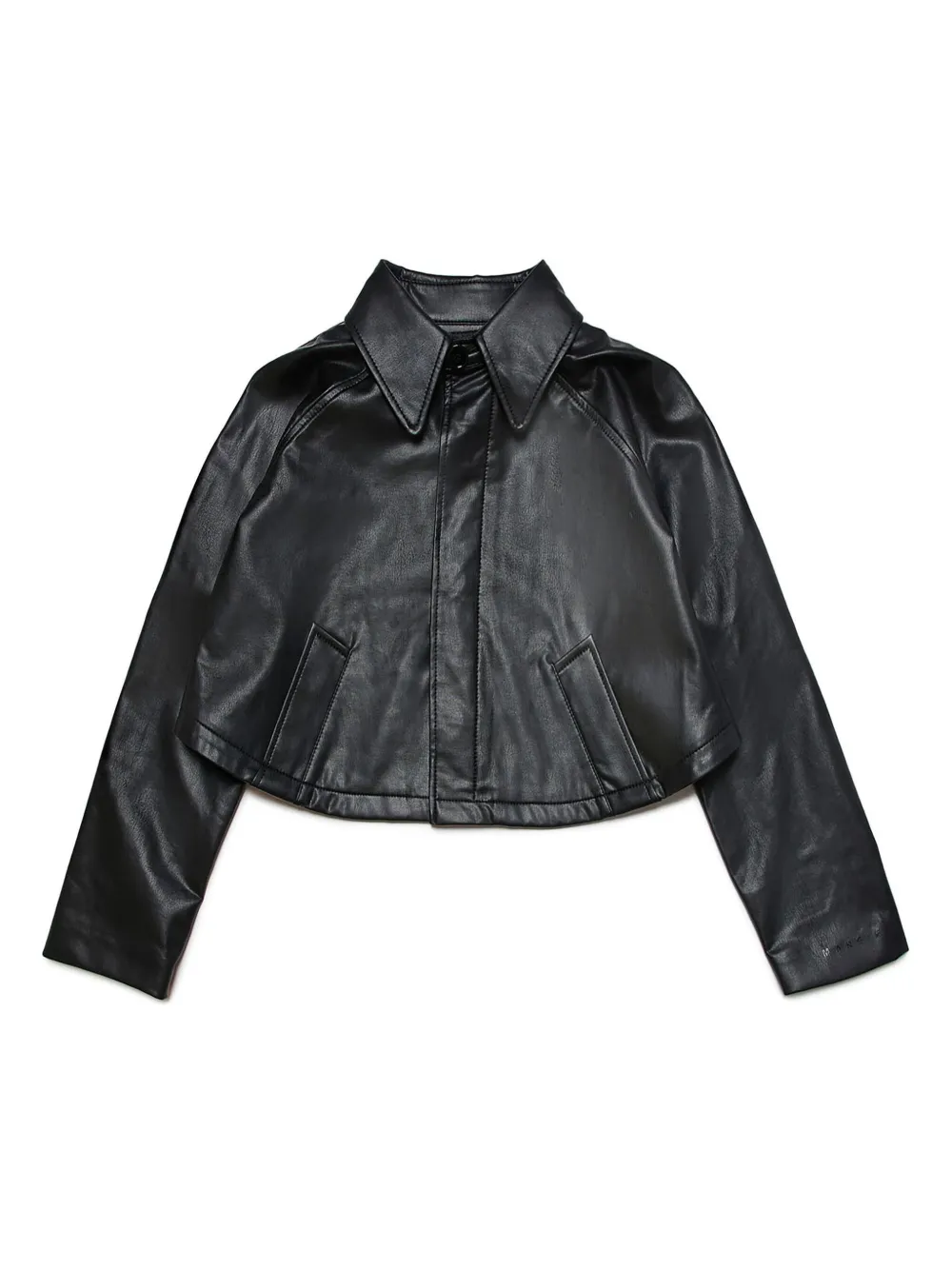 

Укороченная куртка из искусственной кожи MM6 Maison Margiela Kids, черный