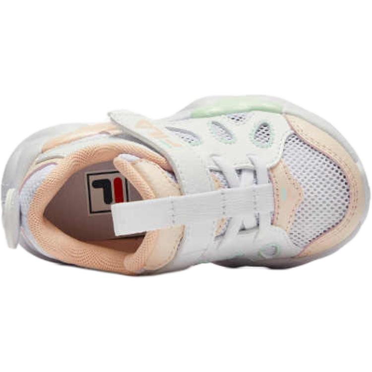 Нескользящие износостойкие низкие туфли для малышей FILA KIDS, белый/зеленый/оранжевый — фото 3