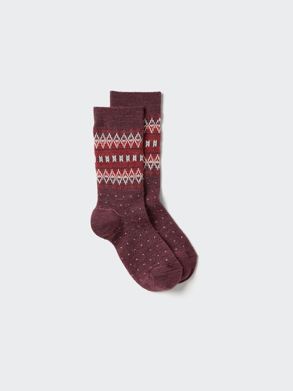 

Носки Heattech с узором Fair Isle Uniqlo, 17 red