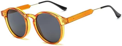 

Ретро круглые солнцезащитные очки для женщин и мужчин, прозрачные женские солнцезащитные очки для мужчин с защитой от УФ-излучения UV400 MTZJH, C7 Orange Grey