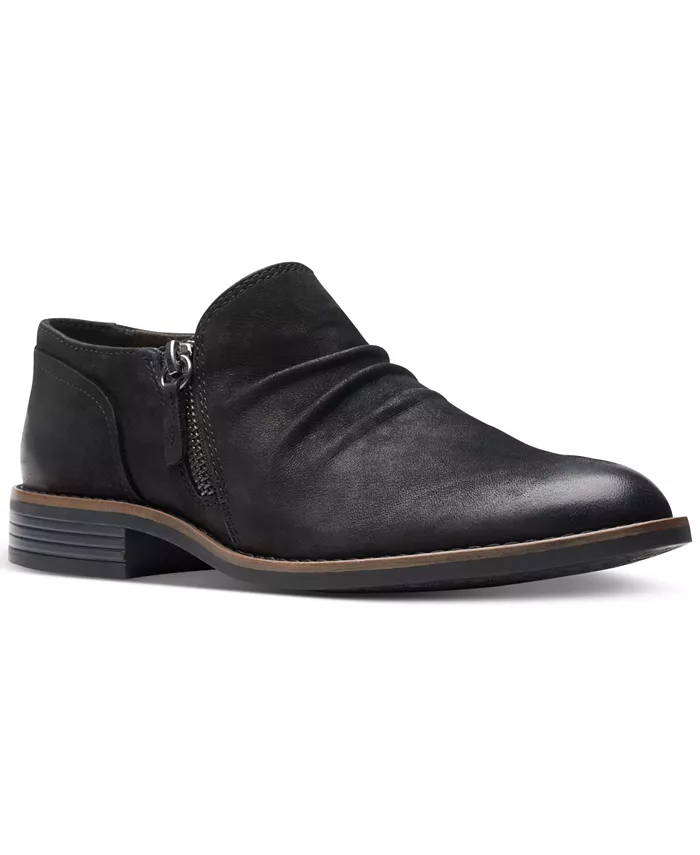 Женские ботильоны Camzin Pace с рюшами и молнией Clarks, черный