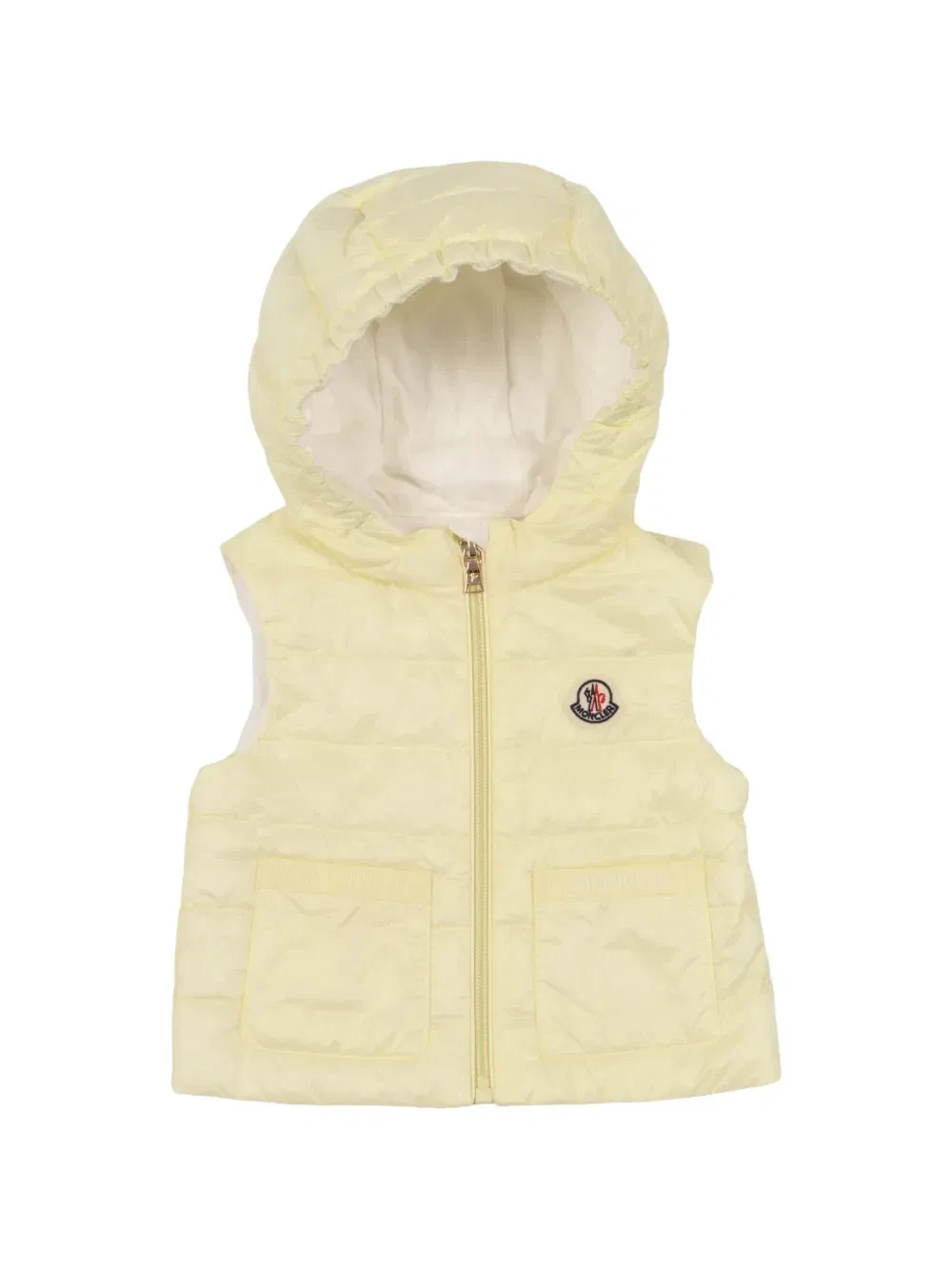 Жилет Lia с капюшоном и логотипом Moncler Enfant, желтый