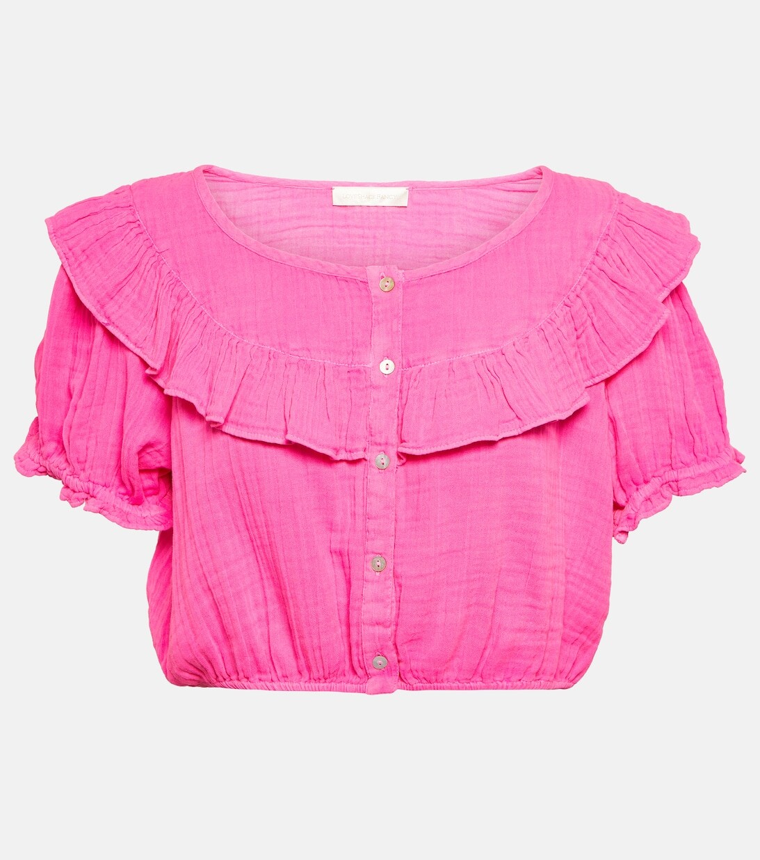 

Укороченный топ Elania из хлопка LOVESHACKFANCY, розовый