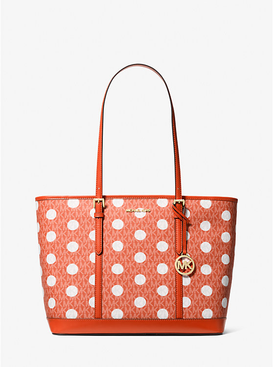 

Большая сумка-тоут с фирменным логотипом в горошек Jet set Michael Kors, красный