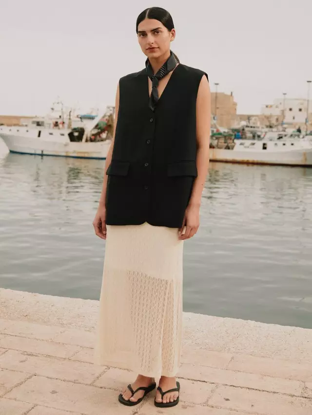 

Топ SELECTED FEMME Mika Oversized Vest, черный
