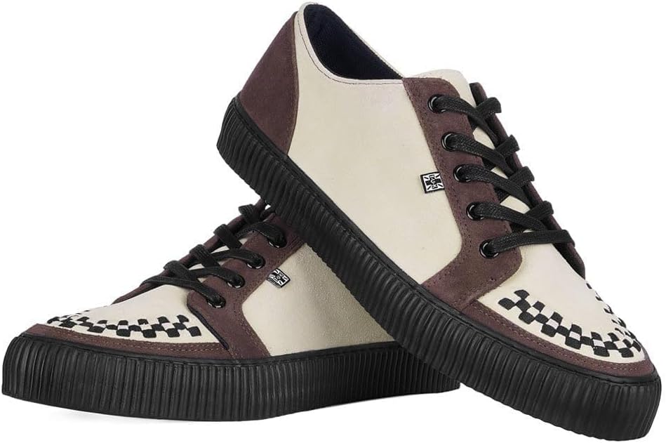 Кроссовки T.U.K. Suede Creeper для женщин и мужчин, Шнуровка, черная переплетенная текстура и люверсы, Классическая рифленая подошва и сетчатая подкладка, Комфорт с памятью формы для повседневной носки — фото 2