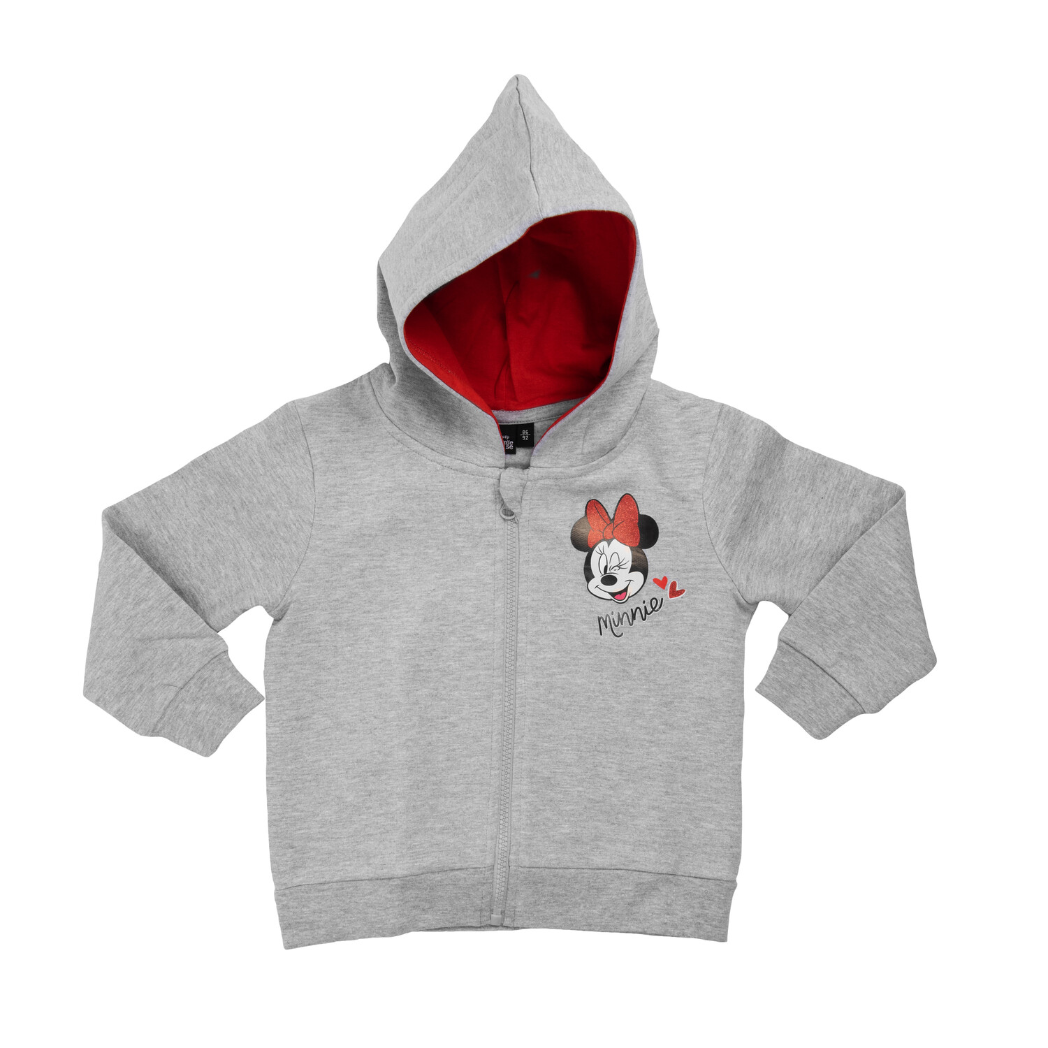 

Толстовка United Labels Disney Minnie Mouse Kapuzenpullover mit Reißverschluss und Glitterprint, серый