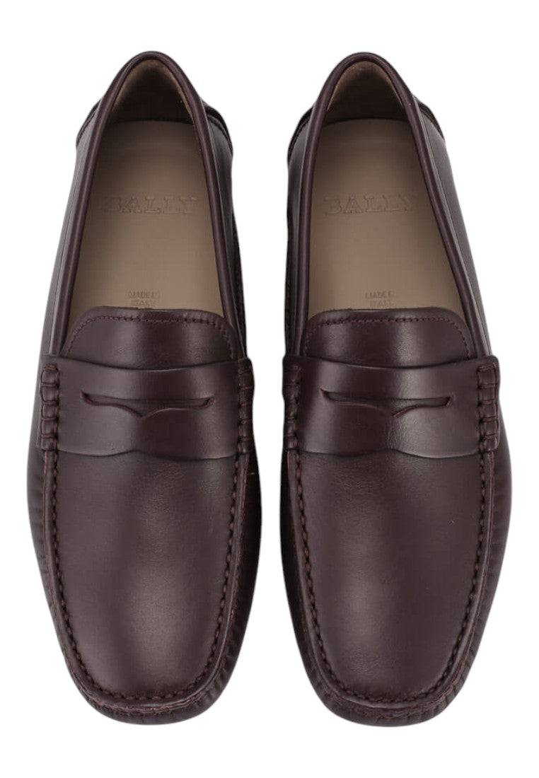 Bally Warno 6195749 Мужские лоферы для вождения из телячьей кожи шоколадного цвета, коричневый — фото 3