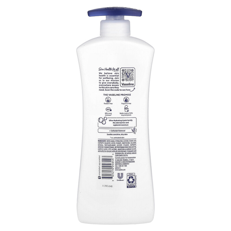 Vaseline, Intensive Care , лосьон для тела для чувствительной кожи, без отдушек, 600 мл (20,3 жидк. унц.) — фото 2