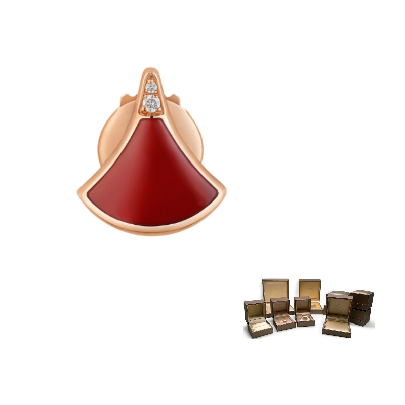 

BVLGARI Серьги-гвоздики из розового золота 585 пробы для женщин, красные