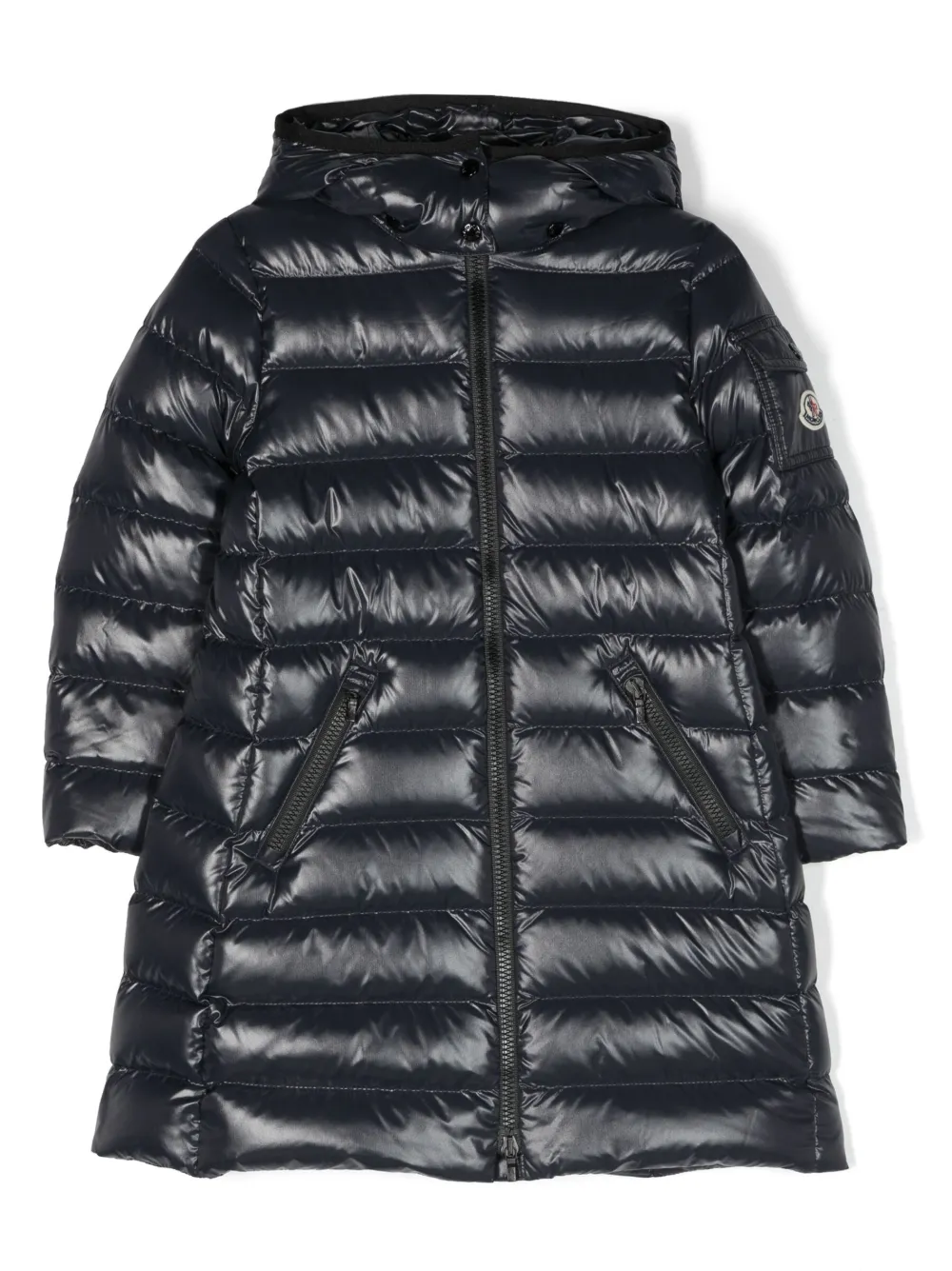 

Длинный пуховик Moncler Enfant, синий