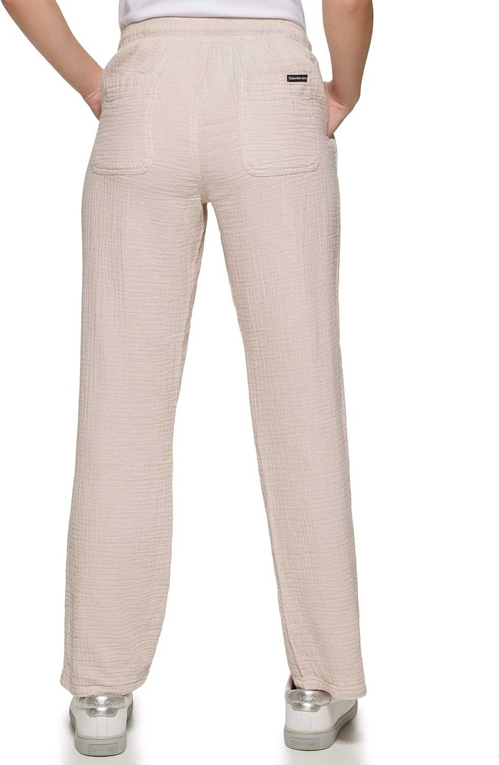 Женские джинсы Calvin Klein, прямые брюки из креп-газа, Birch — фото 4