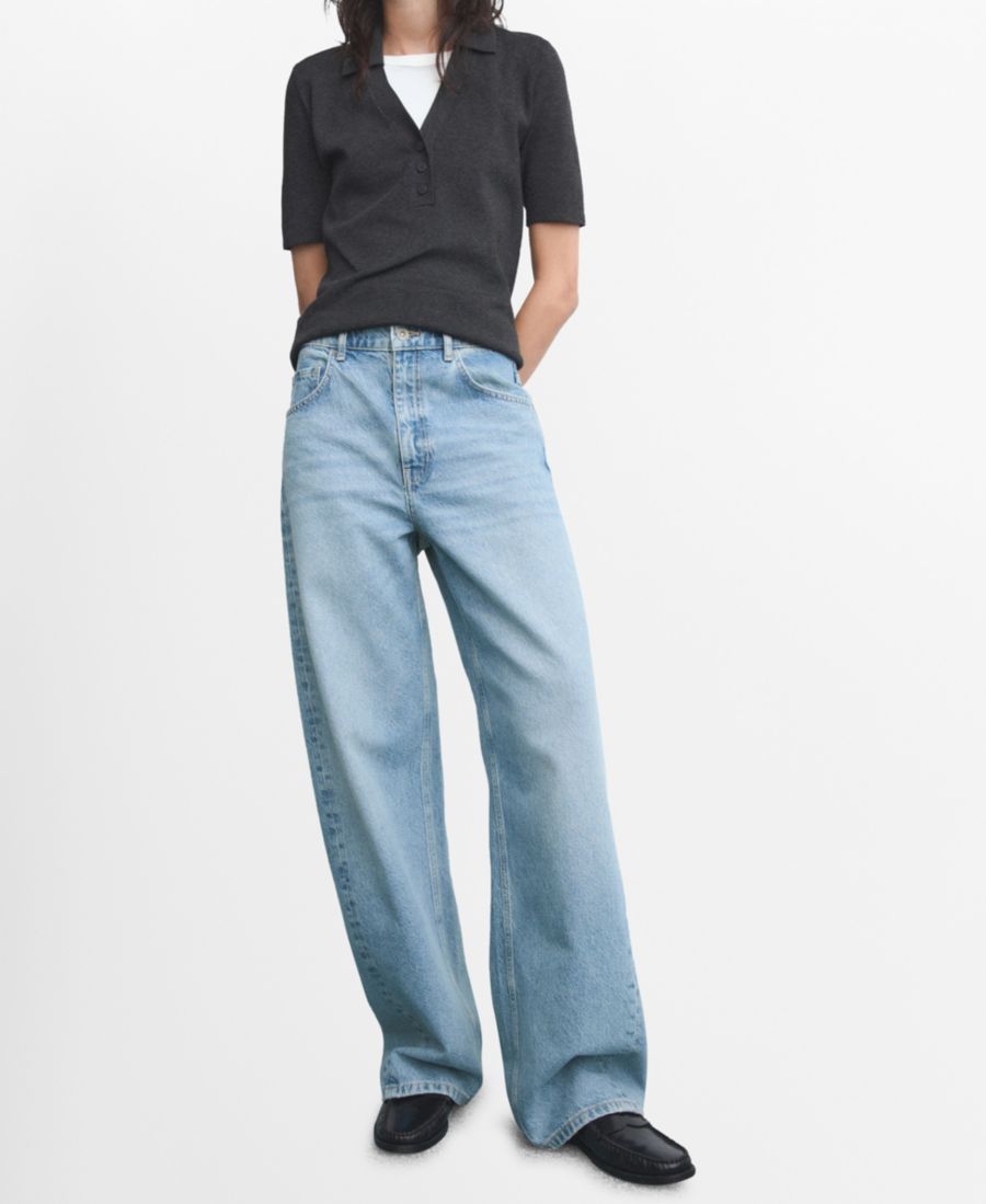 

Женские джинсы средней посадки-баллоны MANGO, Medium Blue